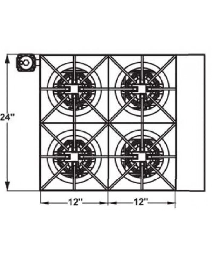 4 Burner Hot Plate 24" (Gas) (Serv-Ware)